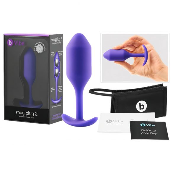 b-vibe Snug Plug 2 - podwójny analny plug (114g) - fioletowy