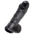 King Cock 10" czarny dildo z jądrami (25 cm)