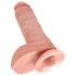 King Cock 8 dilda z jądrami (20 cm) - naturalny