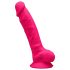 Silexd 7 - dopasowywalne dildo z przyssawką i jądrami - 17,5 cm (różowe)