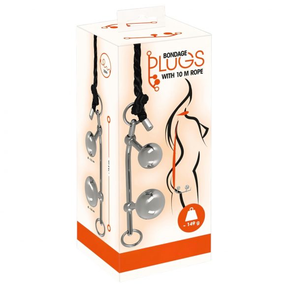 You2Toys Bondage Plugs - srebrne kule do rozciągania (149g)