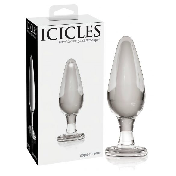 Icicles No. 26 - stożkowy szklany korek analny (przezroczysty)