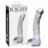 Icicles No. 61 - designerski szklany dildo z jądrami (przezroczysty)