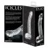 Icicles No. 61 - designerski szklany dildo z jądrami (przezroczysty)