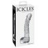 Icicles No. 61 - designerski szklany dildo z jądrami (przezroczysty)