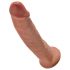 King Cock 9 - realistyczny dildo z przyssawką (23 cm) - ciemny kolor