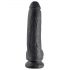 King Cock 9 - duży czarny dildo z jądrami i przyssawką (23 cm)