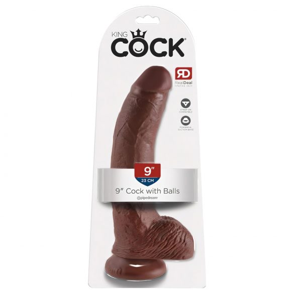 King Cock 9 - duży brązowy dildo z przyssawką (23cm)