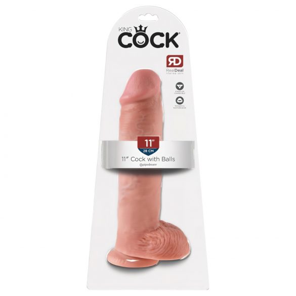 King Cock 11 - naturalny przyssawka dildo z jądrami (28cm)