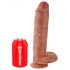 King Cock 11 - realistyczne dildo z przyssawką, 28 cm, ciemny odcień