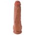 King Cock 11 - realistyczne dildo z przyssawką, 28 cm, ciemny odcień