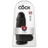 King Cock 9 Chubby - czarny dildo z przyssawką i jądrami (23 cm)