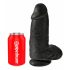 King Cock 9 Chubby - czarny dildo z przyssawką i jądrami (23 cm)