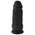 King Cock 9 Chubby - czarny dildo z przyssawką i jądrami (23 cm)