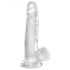 King Cock Clear 7 - przyssawka, jądra, dildo (18cm)