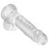 King Cock Clear 7 - przyssawka, jądra, dildo (18cm)