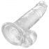 King Cock Clear 7 - przyssawka, jądra, dildo (18cm)