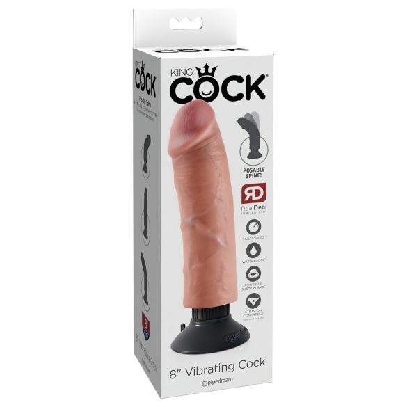 King Cock 8 - elastyczny, realistyczny wibrator (25 cm)