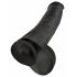 King Cock 15 - Przyssawkowy dildo z jądrami 38 cm - czarny