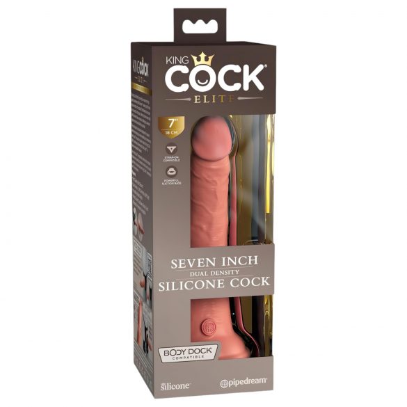 King Cock Elite 7 - realistyczny dildo z przyssawką (18cm) - naturalny