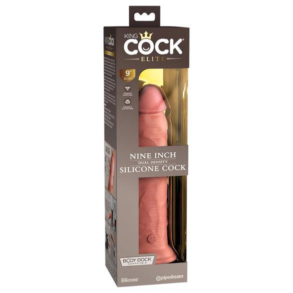 King Cock Elite 9 - realistyczny dildo z przyssawką (23 cm) - naturalny