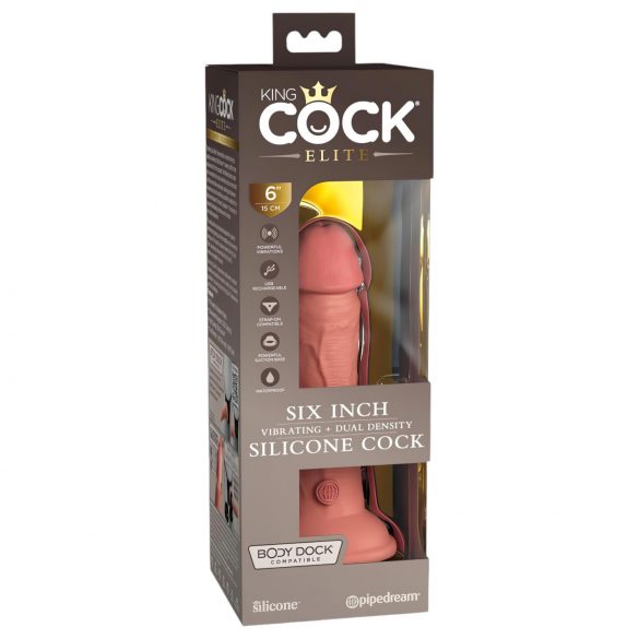 Naturalny wibrator King Cock Elite 6 - 15 cm, przyssawka, realistyczny.