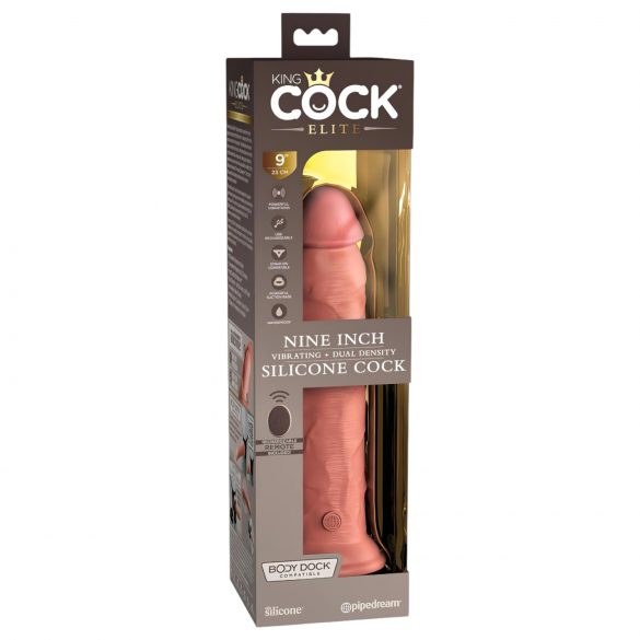 King Cock Elite 9 - przyssawkowy wibrator 23cm - naturalny