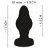 ANOS - prążkowane miękkie dildo analne - 5 cm (czarne)