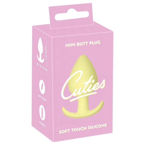 Cuties Mini Korek Analingowy - silikonowy wtyk analny - żółty (3,1 cm)