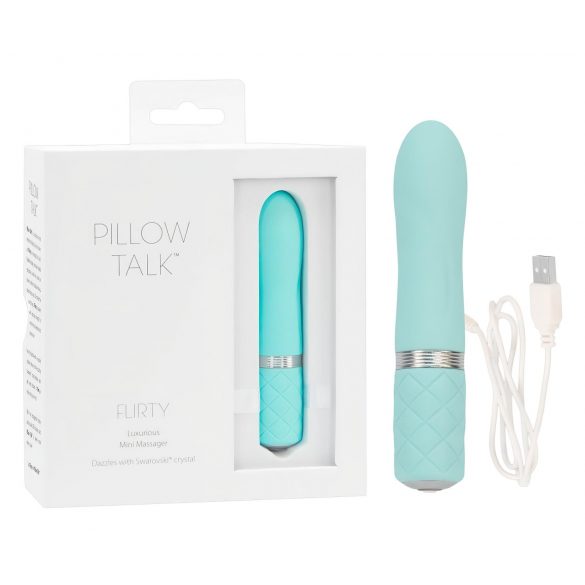 Pillow Talk Flirty – akumulatorowy wibrator różdżka (turkusowy)