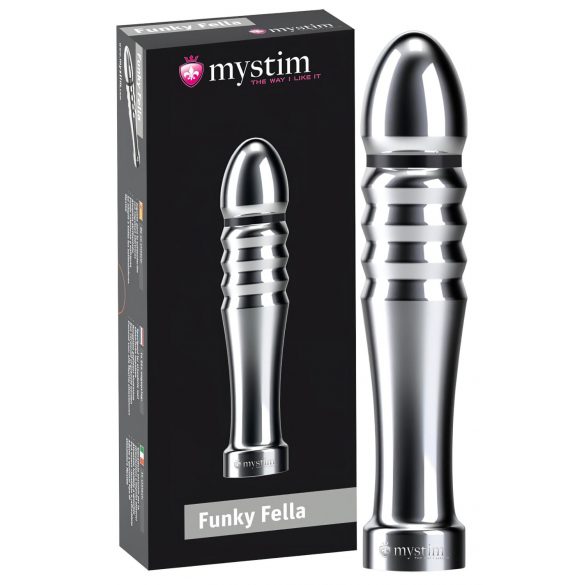 mystim Funky Fella - prążkowany elektro-dildo