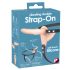 You2Toys - Bezprzewodowy podwójny strap-on wibracyjny (naturalny)