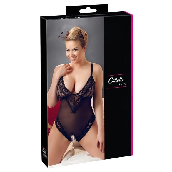 Cottelli Plus Size - koronkowe body (czarne)