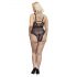 Cottelli Curves Plus Size - przezroczyste wzorzyste body (czarne)