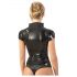 LATEX - krótki top z zamkiem (czarny) - XL