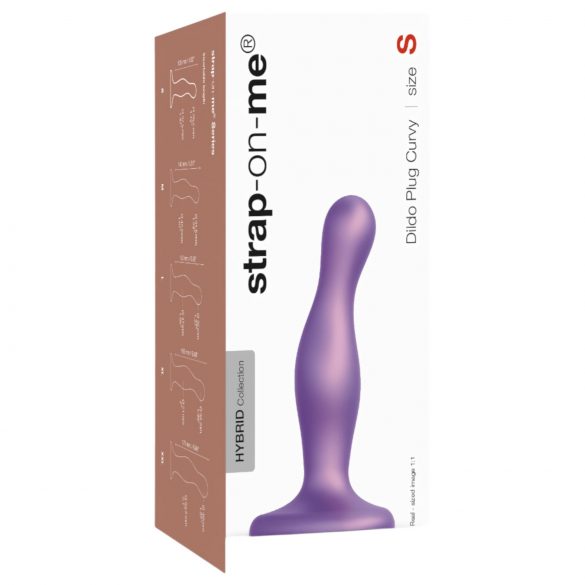 Strap-on-me Curvy S - falowany, fioletowy dildo s przyssawką