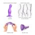 Strap-on-me Curvy S - falowany, fioletowy dildo s przyssawką