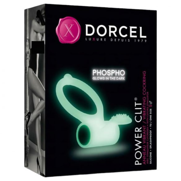 Dorcel - fosforyzujący wibrujący pierścień (biały)