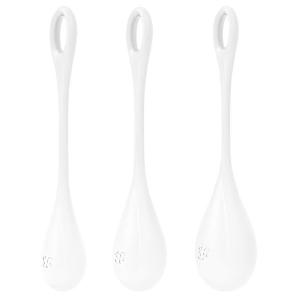 Satisfyer Yoni Power 1 - zestaw białych kulek gejszy (3 sztuki)