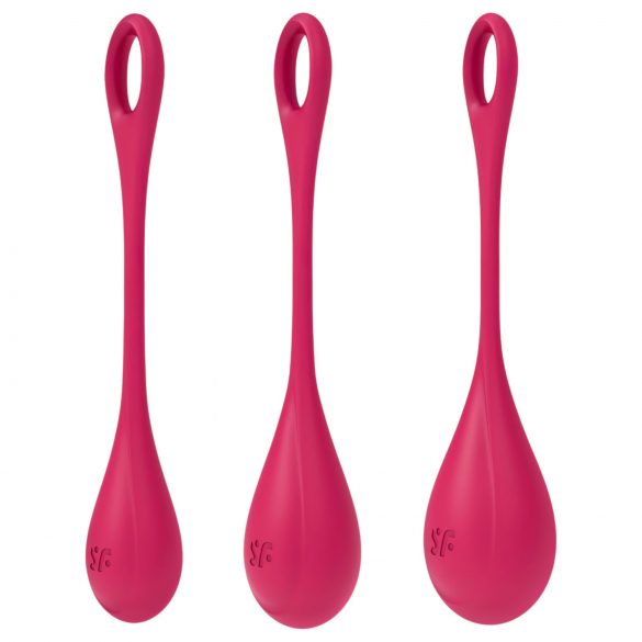 Satisfyer Yoni Power 1 - zestaw kulek gejszy - czerwony (3 szt.)