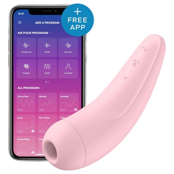 Satisfyer Curvy 2+ - inteligentny różowy wibrator z powietrznymi falami