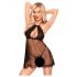 Penthouse Libido Boost - koronkowa babydoll z stringami (czarna)