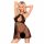 Penthouse Libido Boost - koronkowa babydoll z stringami (czarna) - L/XL