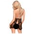 Penthouse Libido Boost - koronkowa babydoll z stringami (czarna) - L/XL