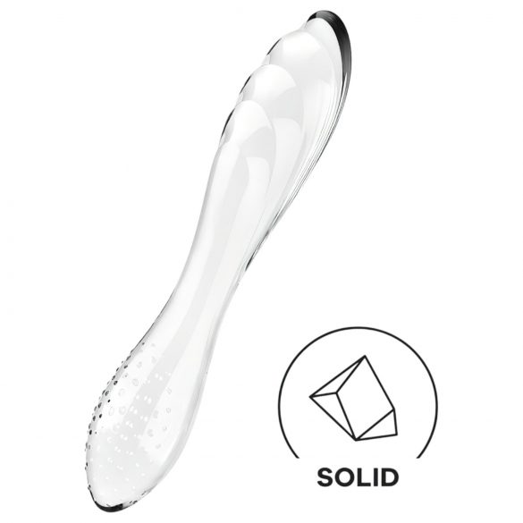 Satisfyer Dazzling Crystal 1 - Podwójny szklany dildo (przezroczysty)