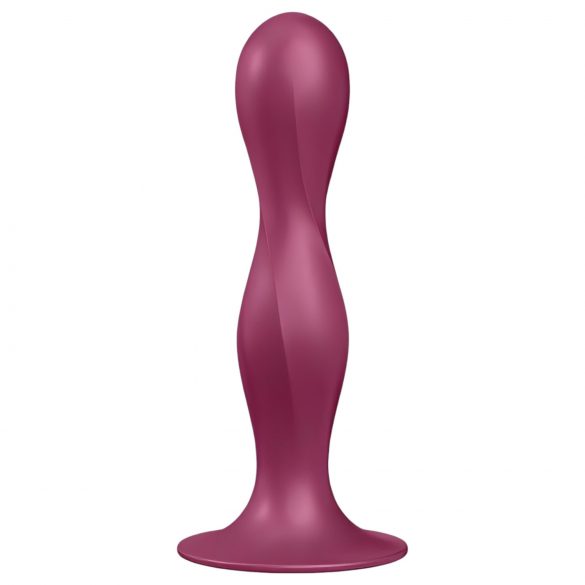 Satisfyer Double Ball-R - czerwony dildoo z obciążeniem i przyssawką