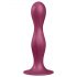 Satisfyer Double Ball-R - czerwony dildoo z obciążeniem i przyssawką