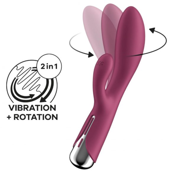 Satisfyer Króliczek 1 - wibrator z obrotowym masażerem łechtaczki (czerwony)