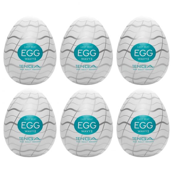 TENGA Egg Wavy II - zestaw 6 jajeczek do zabawy