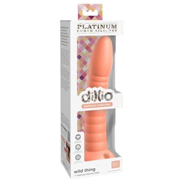 Dillio Wild Thing - prążkowany dildo (19 cm) - pomarańczowy